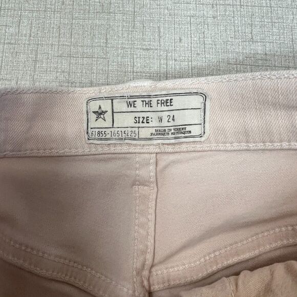 We The Free People Great Heights Frayed Skinny Jean Womens 24 Pink Stretch *READ - Picture 6 of 12